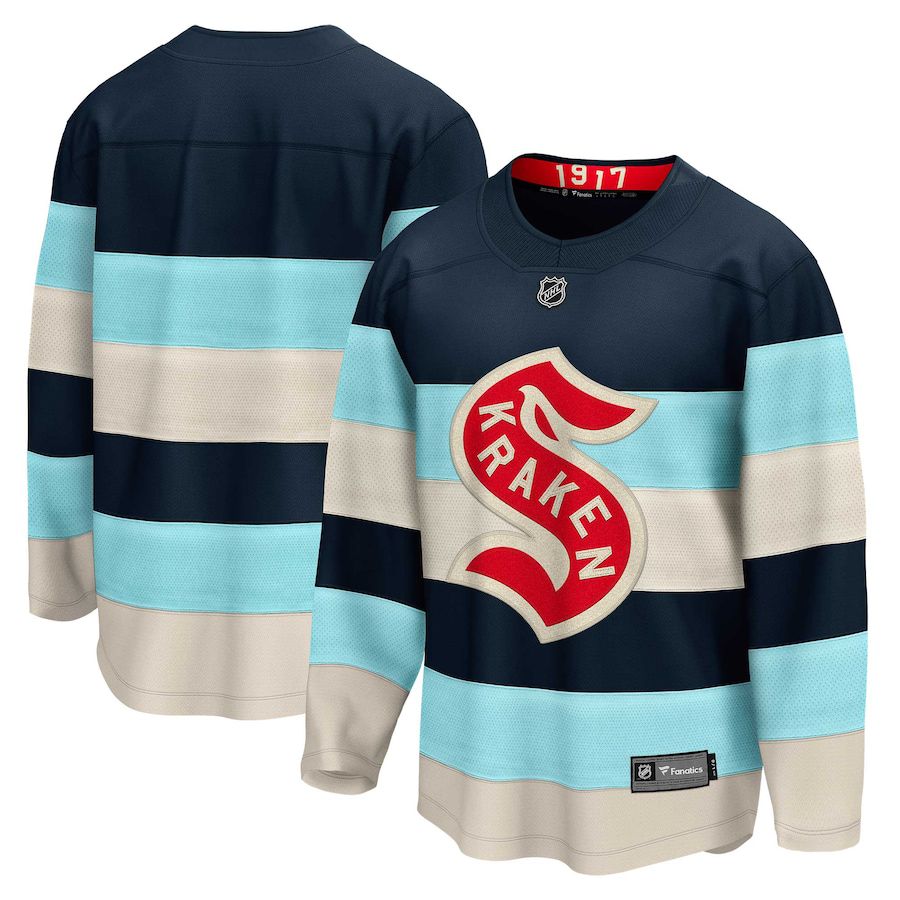 Men Seattle Kraken Fanatics Branded Deep Sea Blue 2024 NHL Winter Classic Breakaway Jersey